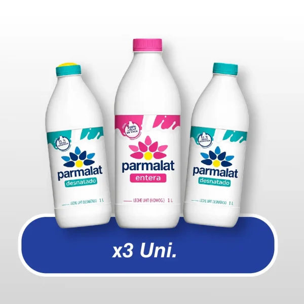 Leche PARMALAT 1L -Entera o Descremada- x3